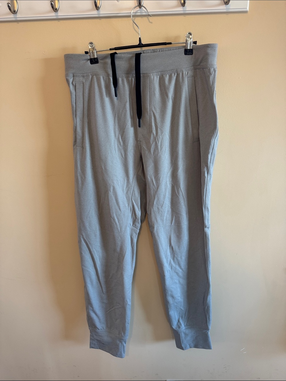 lululemon athletica Light Gray Men's Jogger Pants with Black Drawstring